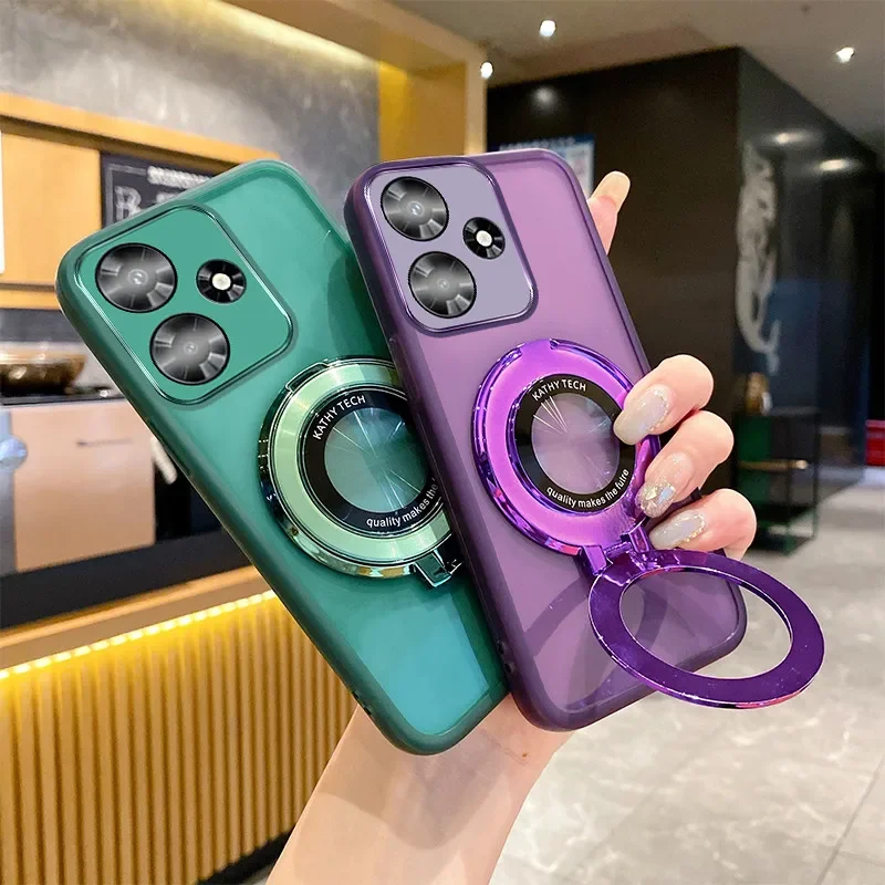 Transformer Bracket Transparent Case for Motorola Moto G14 G24 G04 G32 G34 G54 G64 G60 G40 G85 Fusion Cases with Lens Protection