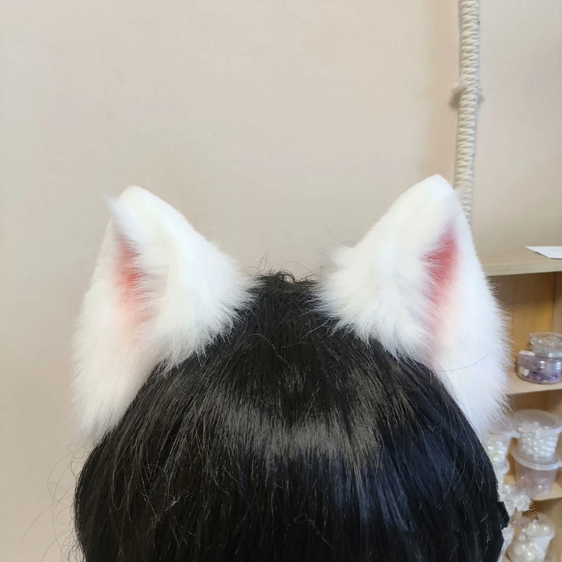 

Белый аниме животные зверь Шиба-ину собака золотые уши обруч для волос головной убор для Лолиты Хэллоуин Рождественская игра вечерние косплей ручной работы