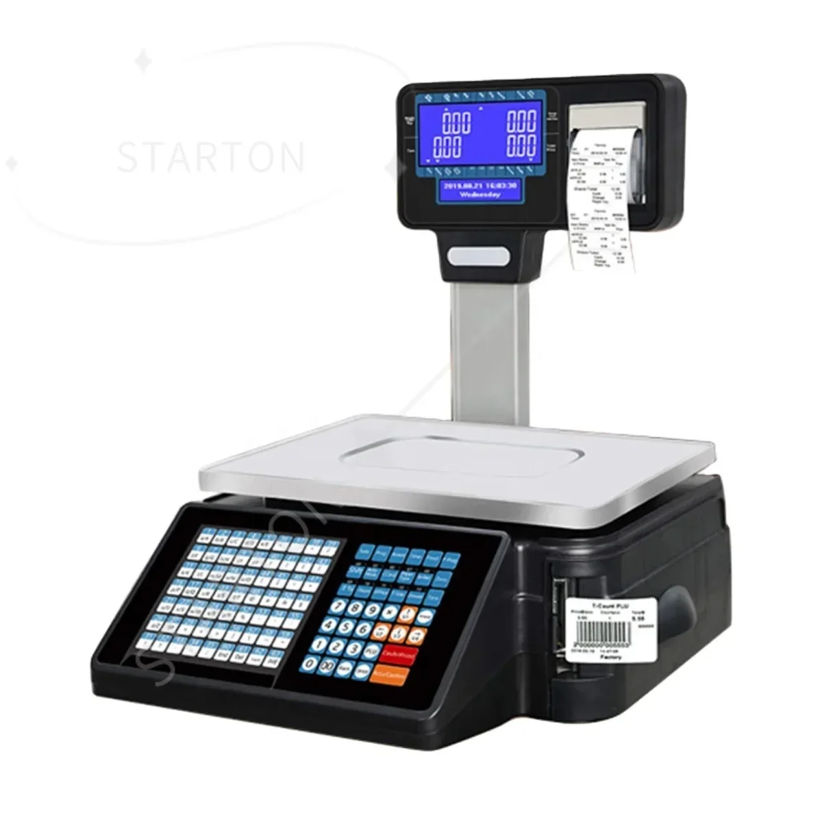 Double Printer Electronic Price Computing Labeling Scale Labels with Printer Barcode Label Printing Weighing Scales