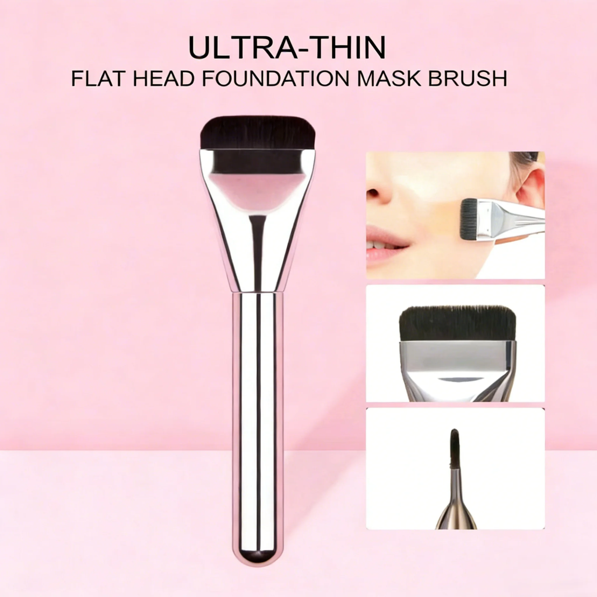 1 Nouvelle brosse à fond de teint plate ultra-fine en forme de lame, un outil de maquillage professionnel pour les maquilleurs, n'absorbe pas la poudre