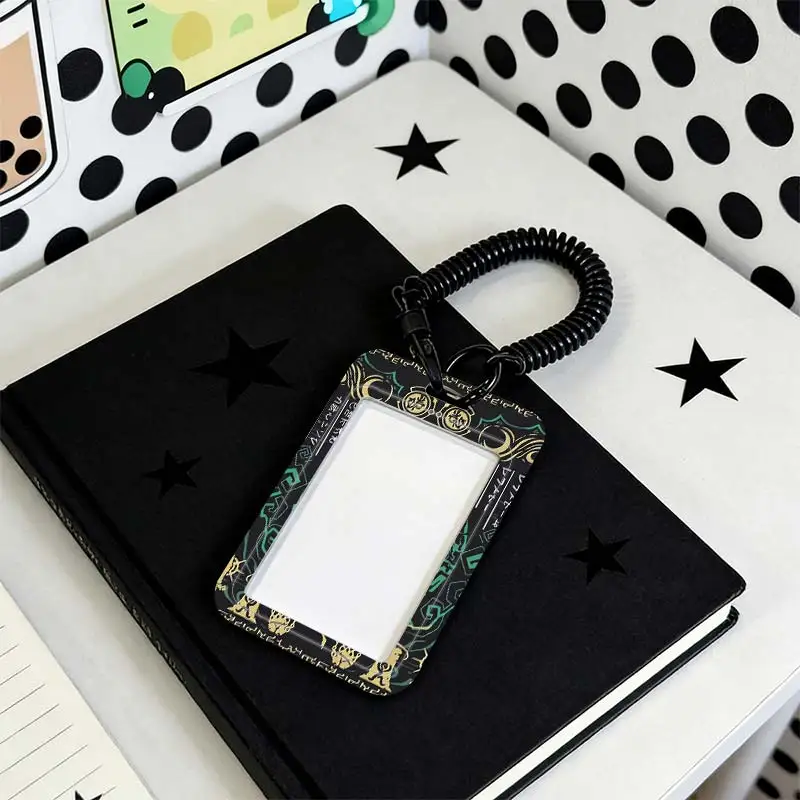 Card Sleeve for Stretchable Spring Cord Photo Protector Student Bus/Meal Card Protection Case Kpop Photocard Holder