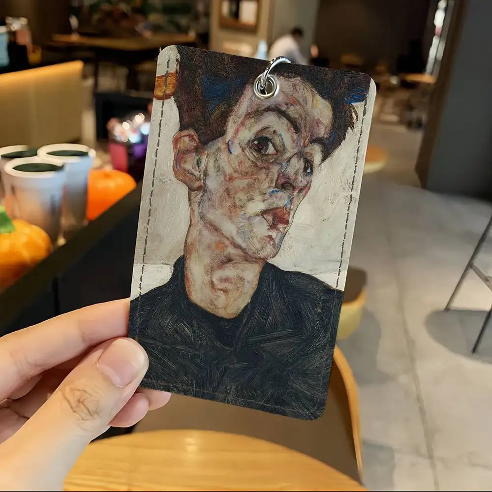 Art E-Egon S-Schiele Kartenhalter Schlüsselanhänger Schlüsselanhänger Türschloss Zugang Schutzhülle für Sicherheitsgeschenk