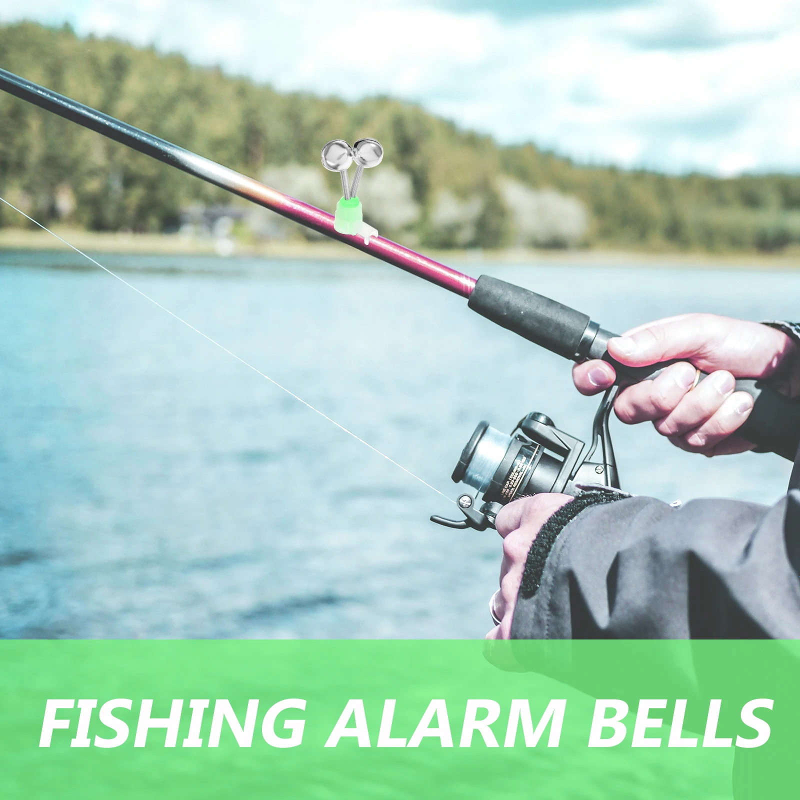 

Ring Chime Fishing Bell Alarm for Pole at Night Bells Rods Clip on Stainless Steel Clips