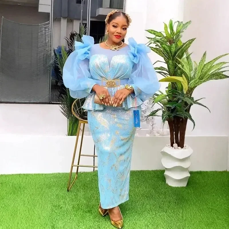 Африканские платья по индивидуальному заказу для женщин, модные рождественские вечерние платья больших размеров, длинное платье с блестками, Дашики, Анкара, наряд, халат Afri