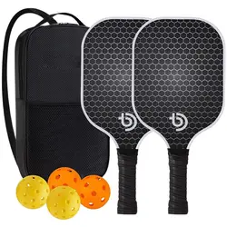 Pickleball Paddles Carbon Fiber Surface, USAPA Assento Aprovado, Pickleball Paddle Racket, Honeycomb Core, Gift Kit, Interior e Exterior