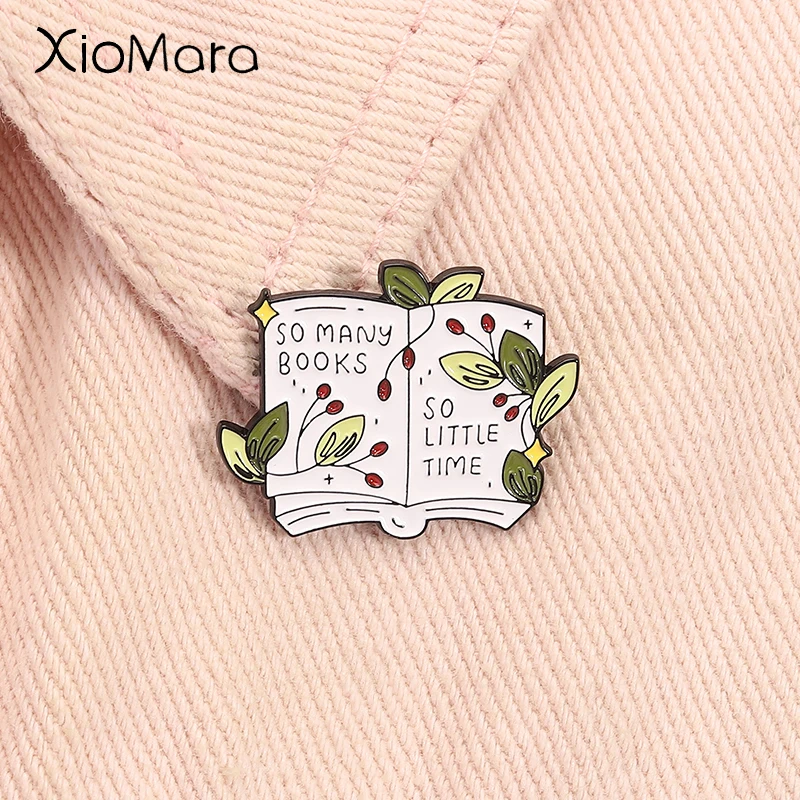 So Many Books So Little Time Enamel Pin Book Lover Brooch Lapel Backpack Badge Fashion Jewelry Accessories Gift for Friends ﻿