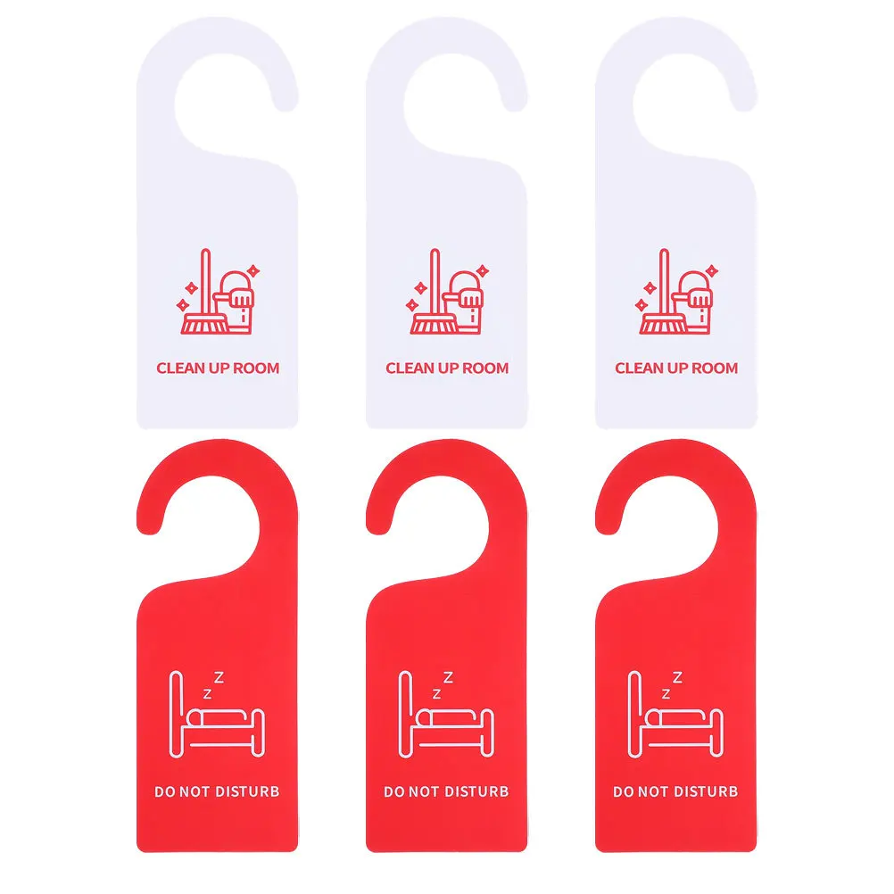 

6Pcs Modern Door Hangers Signs Do Not Disturb Clean Up Room Clear Communication Easy to Read for Bedrooms Door Signs for Bedroom