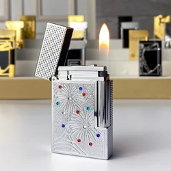 New commemorative edition single and double flame luxury lighter Ping Sound natural paint cigarette smoking butane lighter 18101