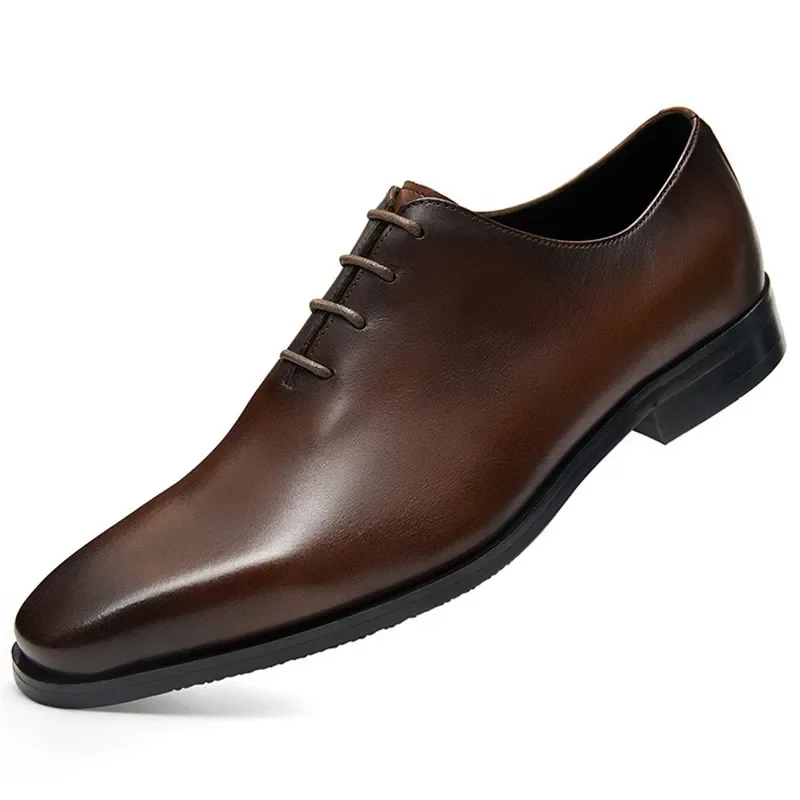 Top Quality Men Oxford Shoes Genuine Leather Pointed Toe Luxury Black Brown Men Business Office Formal Shoes