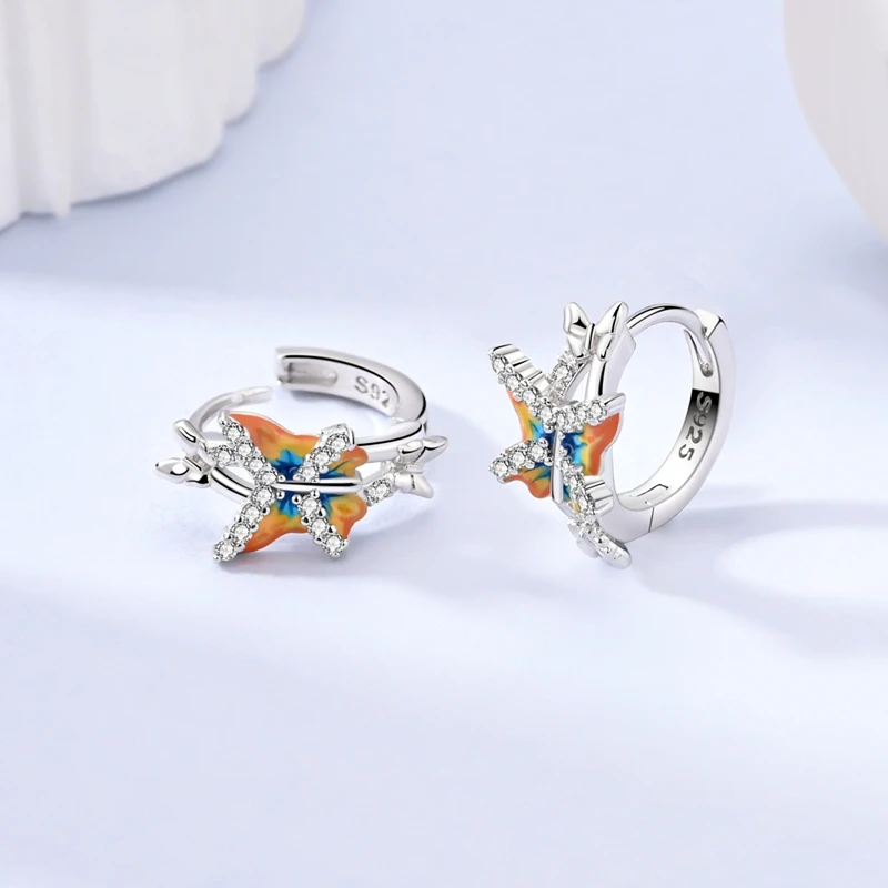 New Spring Series Earrings For Womens 925 Silver Butterfly Dragonfly Four Leaf Clover Gem Flower Spirit Ear Studs Fine Jewelry