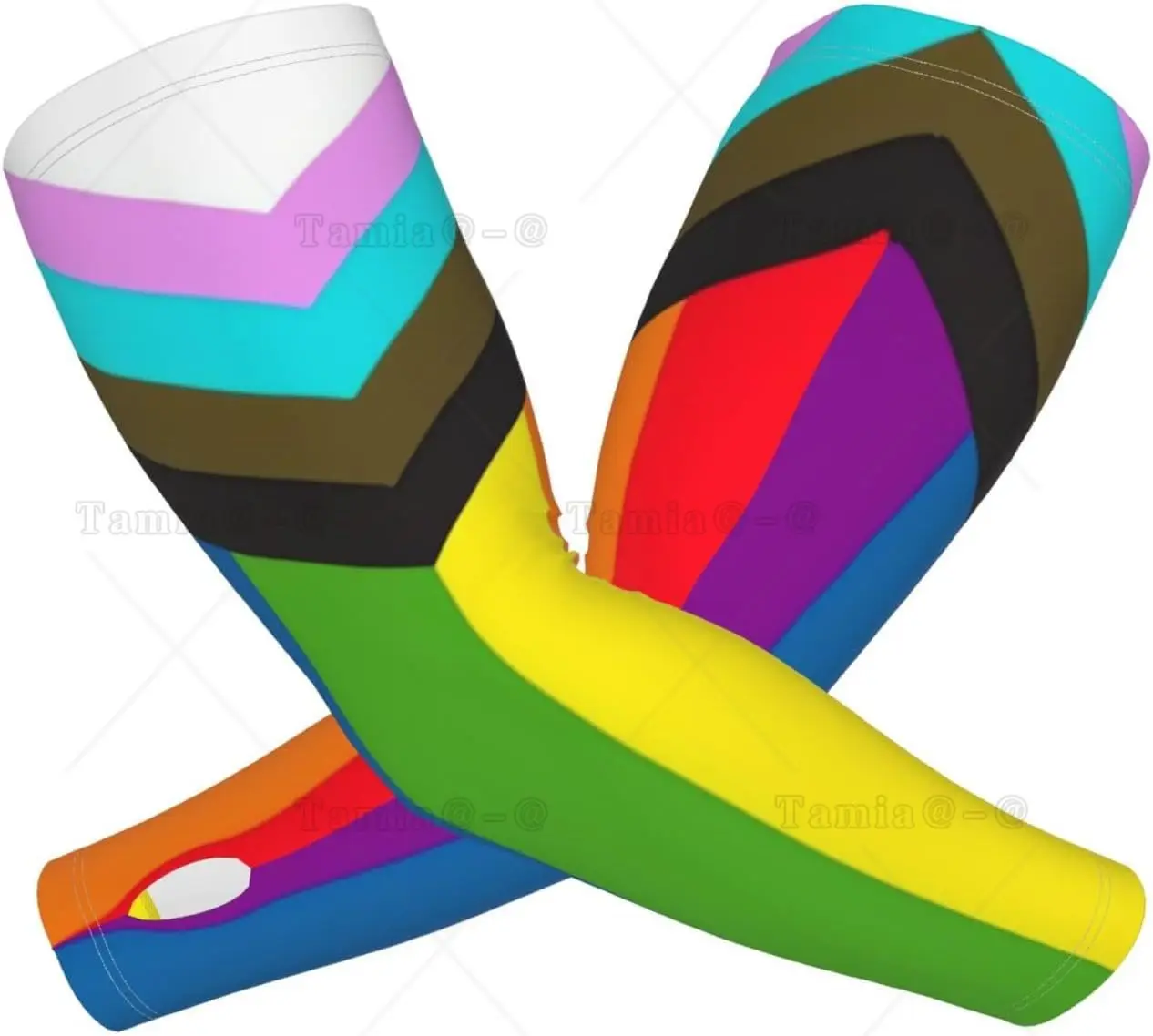 LGBT Gay Pride Cooling Sleeves สําหรับผู้หญิงผู้ชายแฟชั่นแขนแขนป้องกันแสงแดดพร้อมรูนิ้วหัวแม่มือสําหรับกีฬากลางแจ้ง