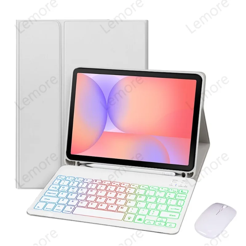 

Rainbow Backlit Keyboard for Samsung Galaxy Tab S10 Lite 10.9 inch SM-X400 SM-X406B Keyboard Case with Pencil Slot Stand Cover