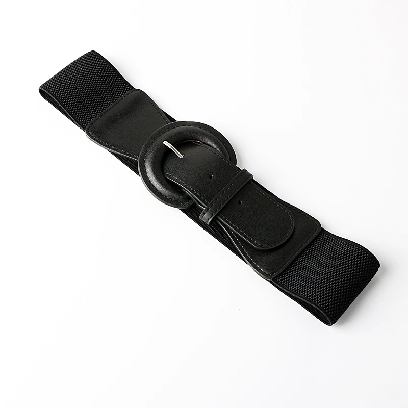 Nuevos cinturones elásticos negros para vestido, fajas con hebilla ancha a la moda para suéter, falda decorativa, abrigo, sello de cintura delgada para niñas