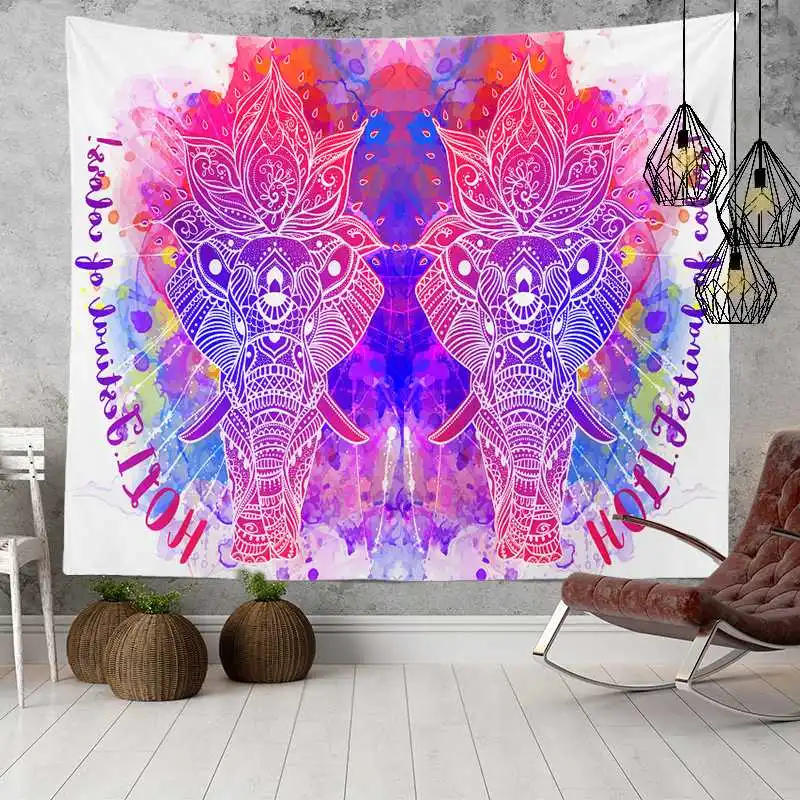 Boho Style Lace Wall Blanket Fabric Living Room  Home Decor Tapestry Mandala Elephant  Hanging 