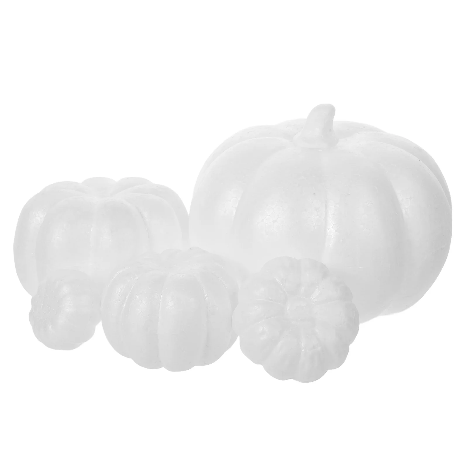 

5pcs Paintable Foam Pumpkin Accessories Kids Fall Decor Safe Halloween Emulation Toys Craft Supplies Lightweight