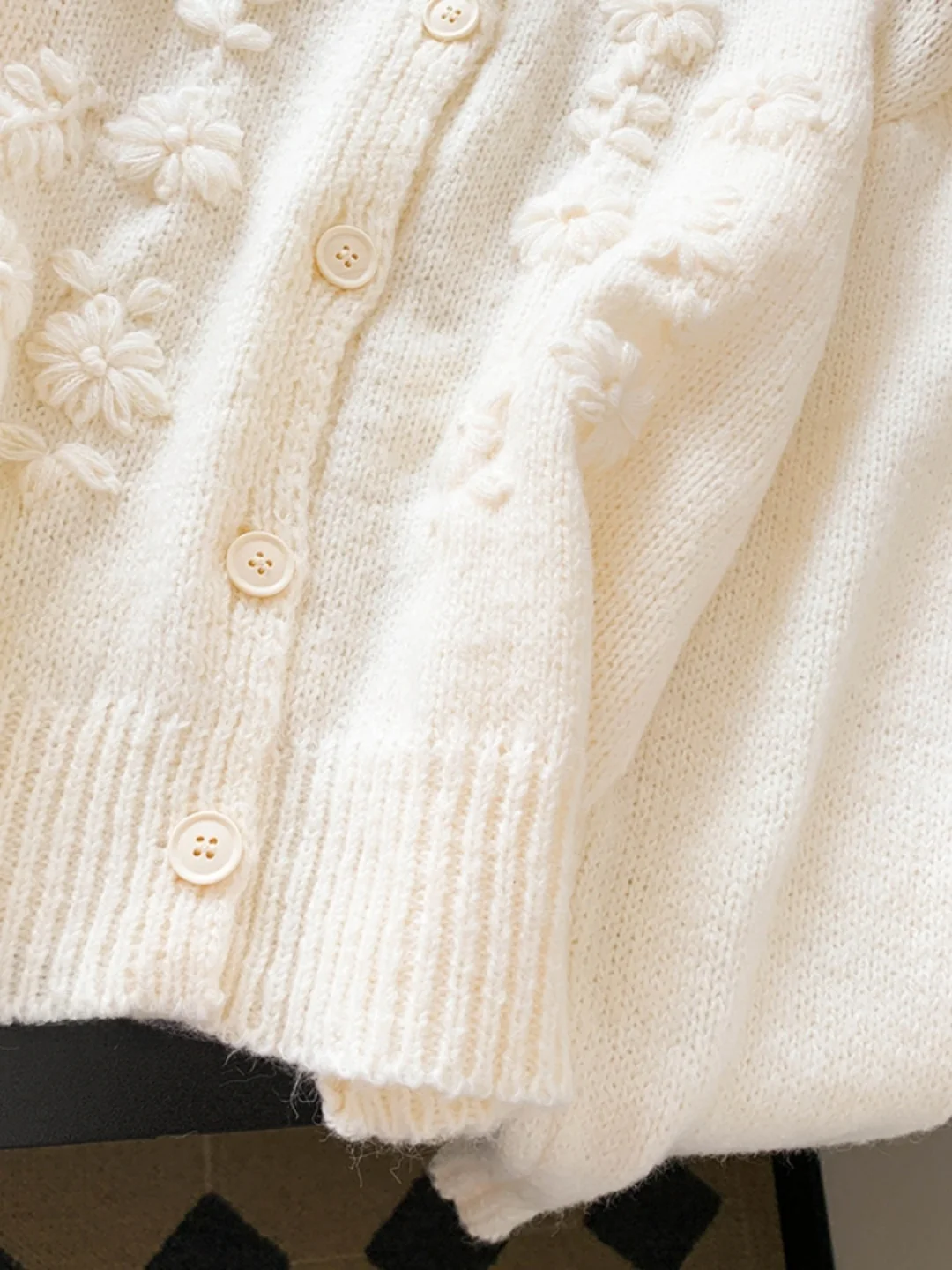 Dames gebreide wollen trui jas geborduurd 3D-ontwerp losse pasvorm herfst winter Faion Sweet Sle Long Sve rond Ne