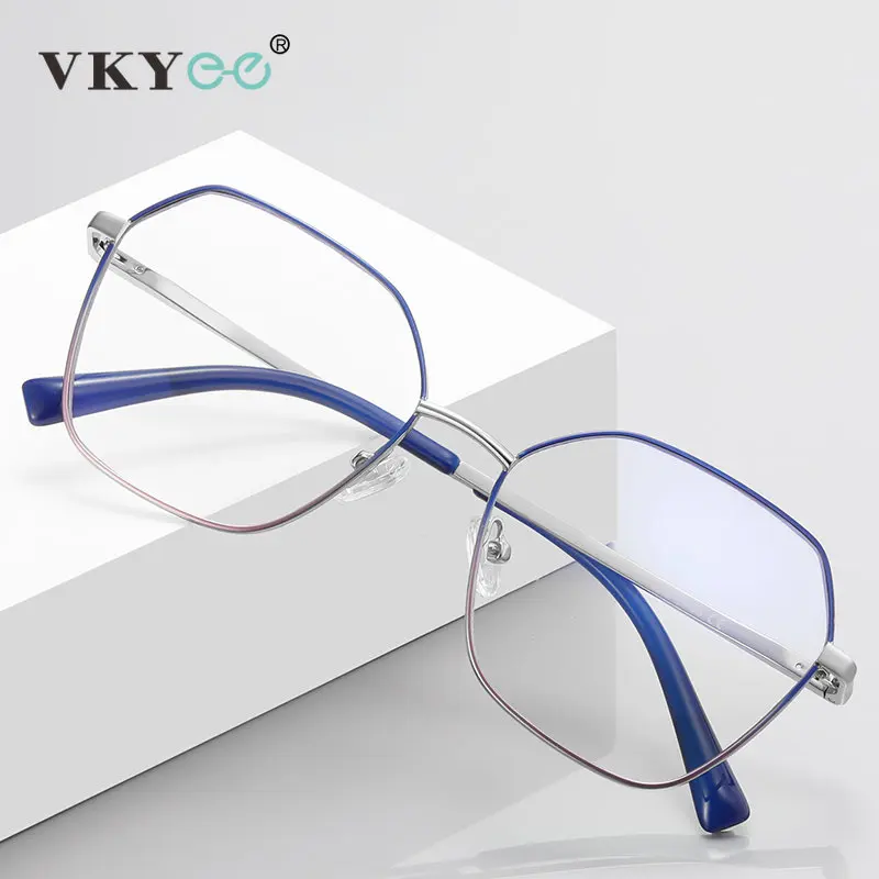 VICKY Geometry Reading Glasses Myopia Hyperopia Prescription Lens for Women CR39 Anti Blue Light Optical Eyeglasse Frame PFD3090