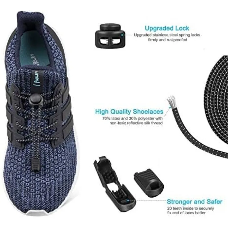 1 P/ 5 ps بدون أربطة أحذية للبالغين، أربطة أحذية مرنة بدون ربطة عنق للأطفال