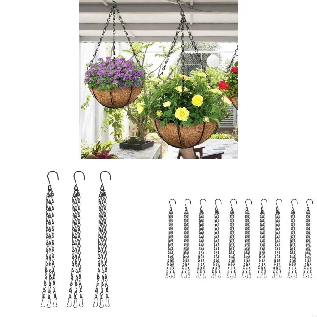 L43A Versatile Iron Plant Hanger Imitation RattansHanging Flower Pot Chains for Bird Feeders Plant Basket Decorative