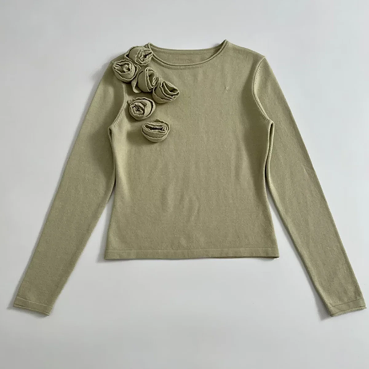 

Jenny&Dave French Retro Floral Embroidery Knitted Sweater Women Tops Women's Sweater Knitwear Woman Clothing Woman Clothes