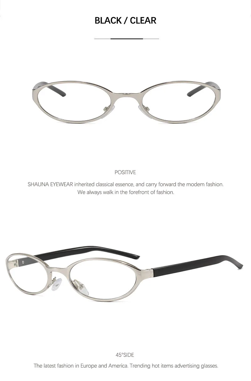 SHAUNA Neue kleine ovale Champagner-Sonnenbrille aus Metall, UV400 – Detail 9
