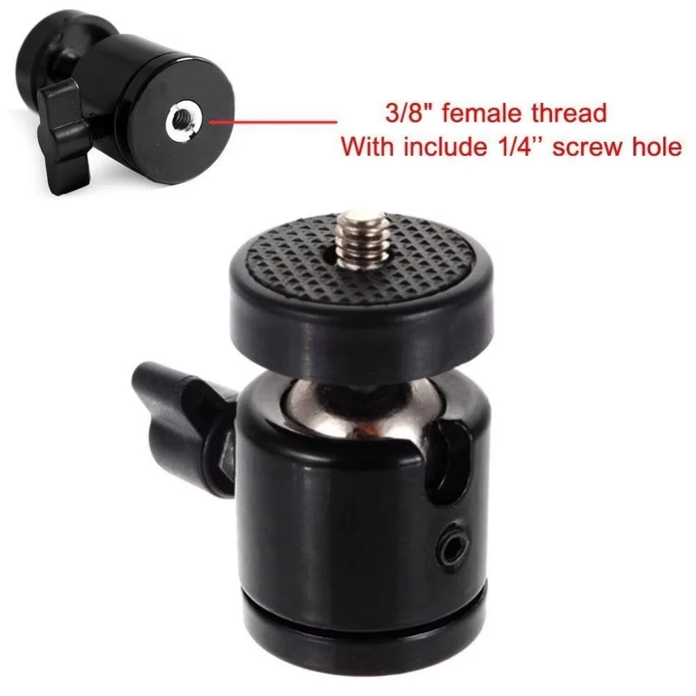 Mini Ball Head for tripod VIVE Lighthouses Base Station Camera Camcorder (pack of 2), 3/8 female to 1/4 male adapter, 1/4-20