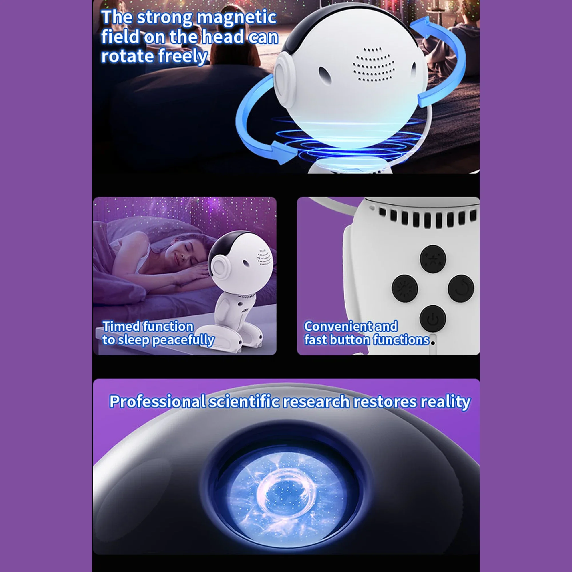 New robot sky light Black hole Eye projection light full sky atmosphere light astronaut night light