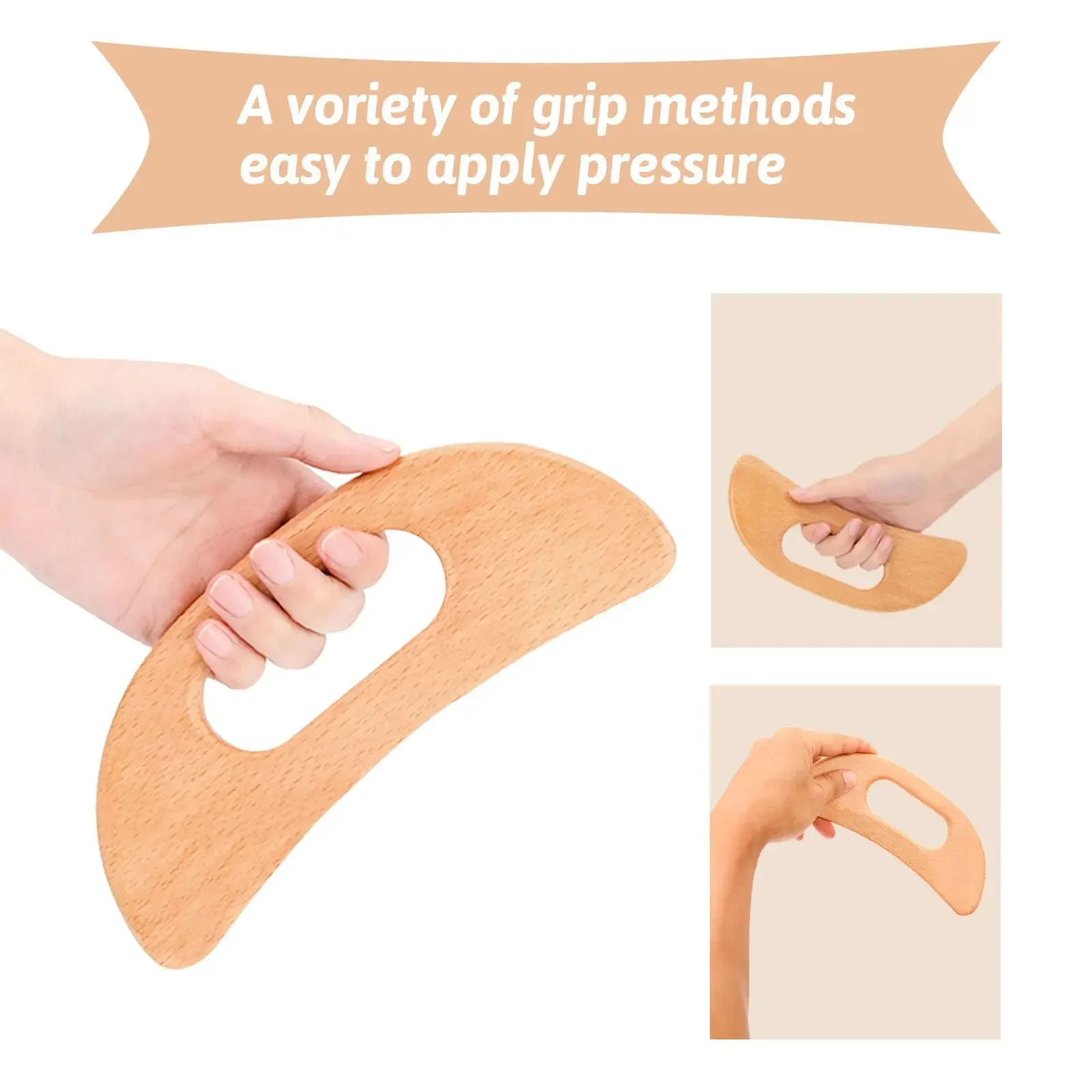 Wooden Gua Sha Tool Manual Massage Scraper for Lymphatic Drainage Slimming Guasha Massage Board Body Tissue Gua Sha Paddle Tool