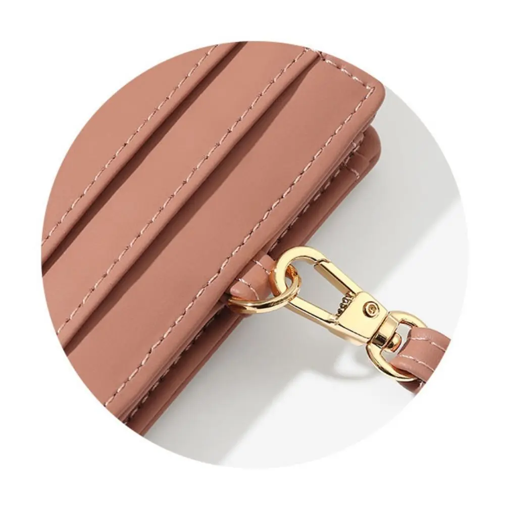 Portafoglio con archetto da collo in stile coreano Portafoglio multifunzionale in morbida pelle PU Portafoglio piccolo e leggero multifunzionale da donna