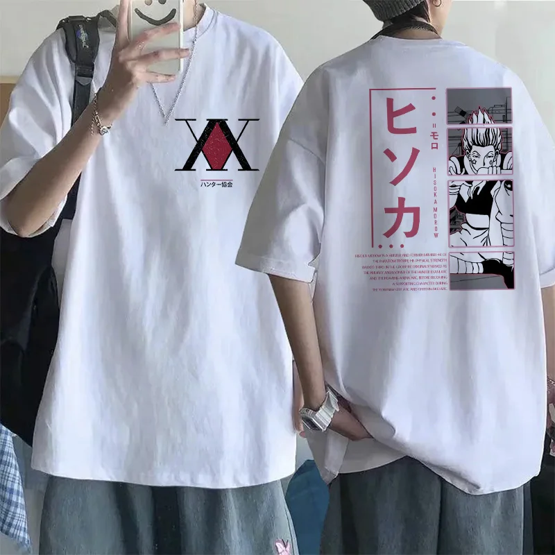 Футболка с забавным мультяшным принтом манга Hisoka Kawaii Hunter X Hunter Killua Zoldyck, милая аниме футболка Kurapika HxH Devil Eye, футболки
