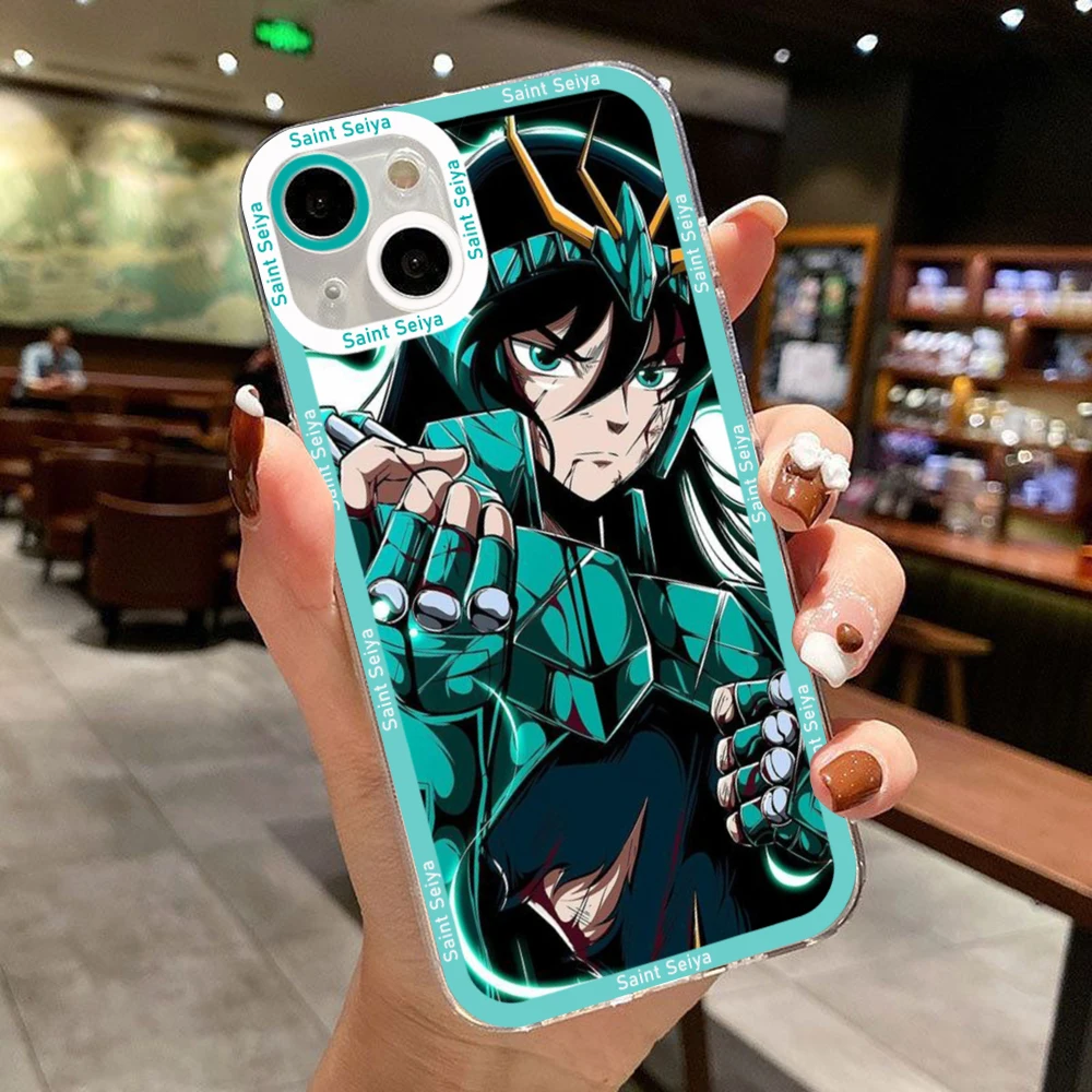 Saint Seiya Hyoga Shiryu Clear Phone Case For iPhone 15 14 13 12 11 Mini Pro Max X XR XSMax 6S 6 7 8 Plus SE20 Transparent Cover