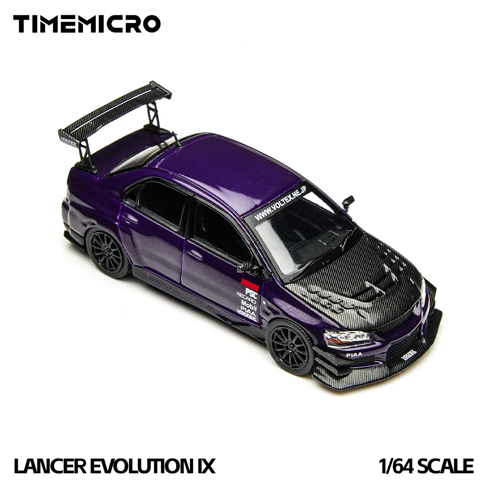 

*Pre-order*TimeMicro 1:64 EVO 9 Metallic Purple Open-Top Edit Simulation Alloy Car Model for Hobby&Collectibles&Display