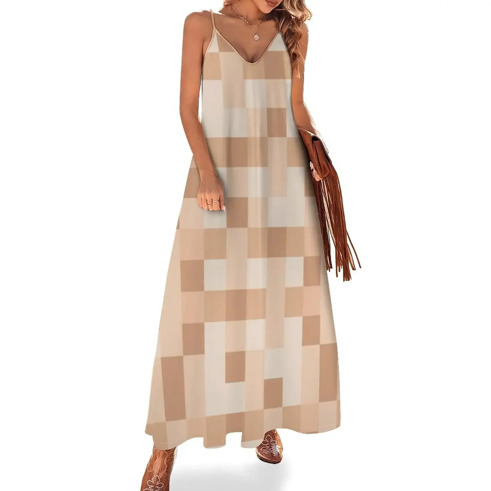 pixelated nudity censored light skin Sleeveless Dress Women's summer skirt party dresses woman Dress