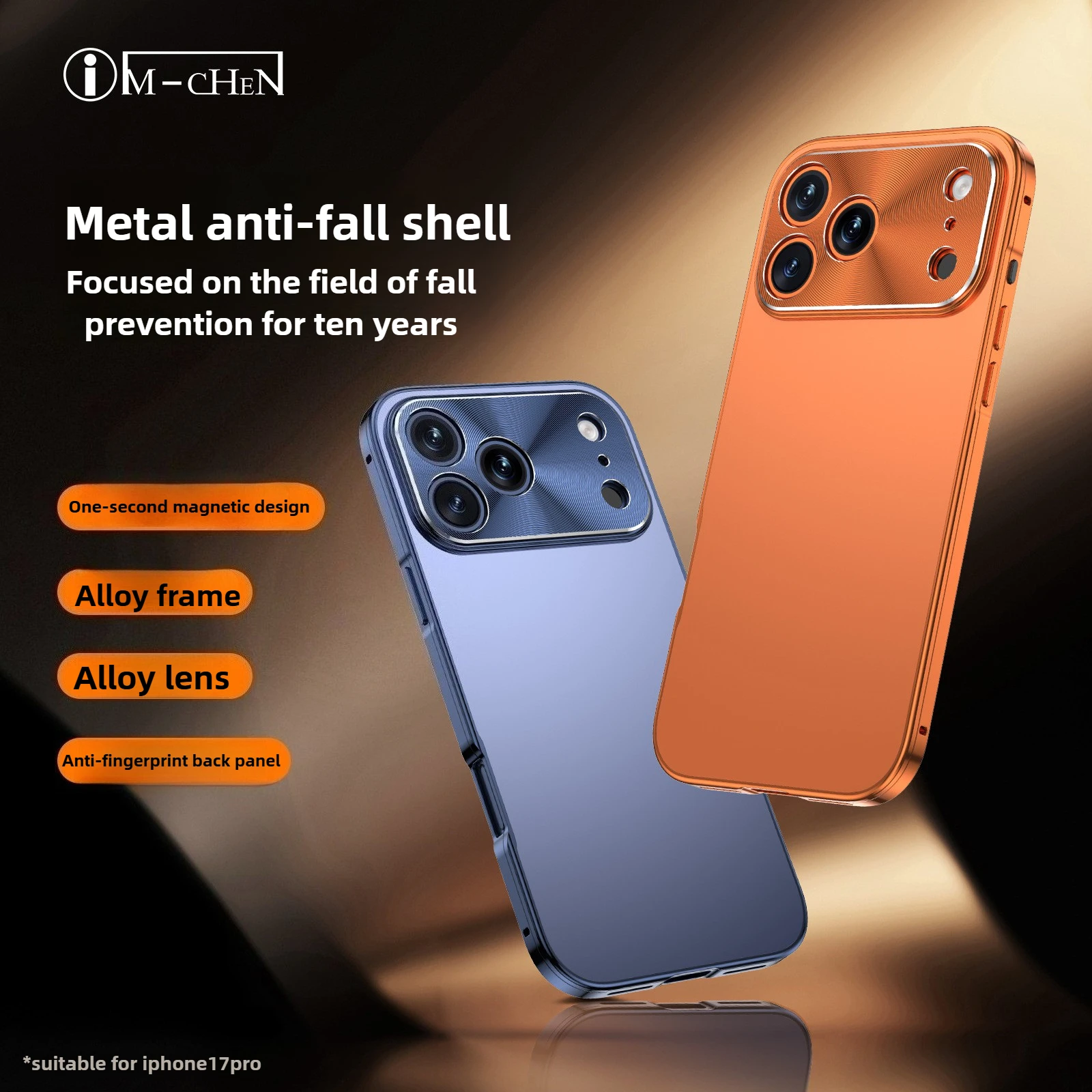 

Magnetic Metal Frame Phone Case for iPhone 17 Pro Max iPhone16 Pro Max 17 Pro New Lens Precision Hole Full Protection Matte Case