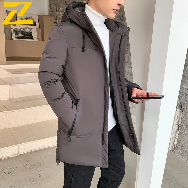 

COMXZ Men's Mid-Length Winter Cotton-Padded Coat Plus Size Thickened Trendy Winter Jacket Waterproof Windproof windbreaker 2025