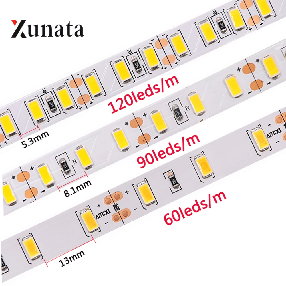 Taśma LED 5M 12V 5630 elastyczna taśma LED wysoka jasność taśma LED Samsung Chip 60LEDs 90LEDs 120LEDs czysta biel/neutralny biały