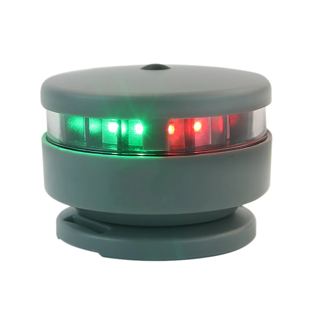 

Boat LED Battery Operated Navigation Light Bi-Color Bow Light red +Green/ White， Magnetic Base Equipped With Fixed Ropes