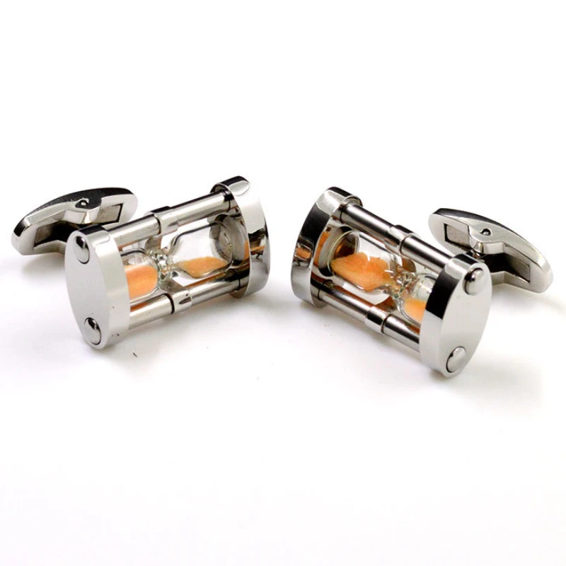 New Stainless Steel Hourglass Style Cufflinks Trendy Men's Wedding Party Clothing Accessories French Shirt Buttons Friend Gifts
