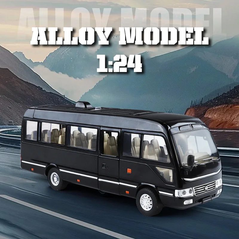

Модель автобуса из сплава 1:24, классной звук и свет, изысканные настольные украшения, лучшая коллекция для любителей моделей автомобилей