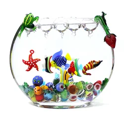 Floating Glass Marine Animal Mini Figurine Pendant Aquarium Decor Cute Fish Lobster Shrimp Seahorse Sea Star Starfish Trinkets