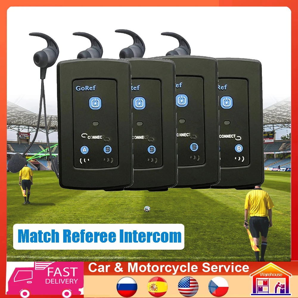 GOREF 1200M Handsfree Intercom Referee Headset Bluetooth Wireless Real Time Full Duplex Interphone MAX. 4 Group Talkie