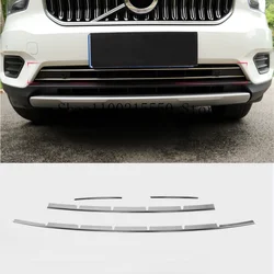 For volvo xc40 2018 2019 2020 2021 front bumper bright strip net front lip anti-collision decoration