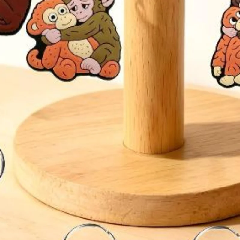 Monkey Keychain 2D Cute Team Punch Keychain Decoration Monkey Keyring For Backpack Purse Car Keys Gift