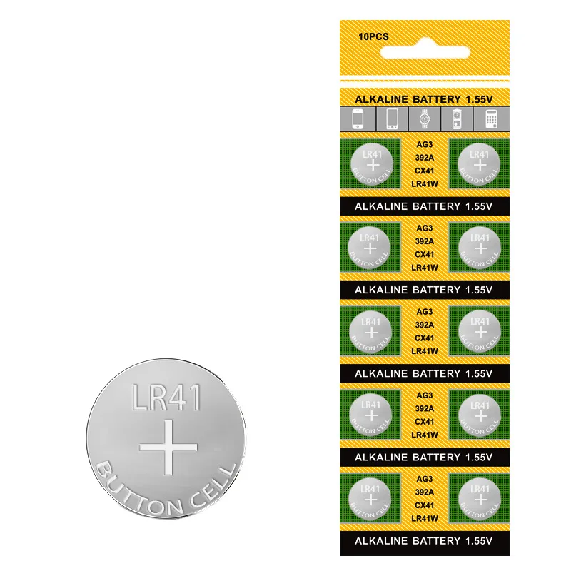 10-100PCS Cell Coin Alkaline Battery AG3 1.55V Button Batteries SR41 L736 384 SR41SW CX41 LR41 392 Lamp Toy Candle Light Watch