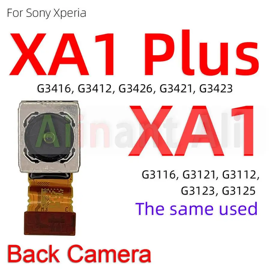 AiinAnt Big Rear Main Back Camera Flex Cable For Sony Xperia X XA XA1 XA2 Ultra Compact Small Front Camera Flex