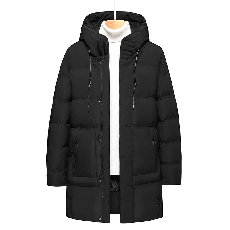 

Casual Men's Cotton-padded Jacket Casual Warm Hooded Overcoat Outdoor Mountaineering Down Cotton-padded Jacket Mid-length Style