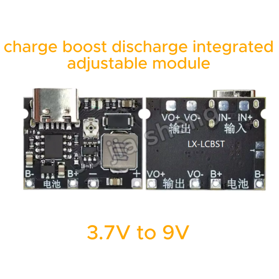  5-20pcs 3.7V To 9V 5V 2A DC-DC Step Up Boost Module Type-C 18650 Lithium Battery Charging and Discharging Integrated Adjustable 
