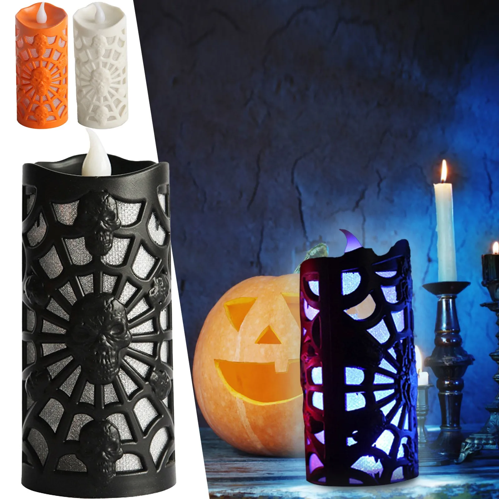 

Halloween Skeletons Ghost Party Candles Pumpkin Party Happy Party Home Decorations Merry Christmas Handle Candle Home Decor