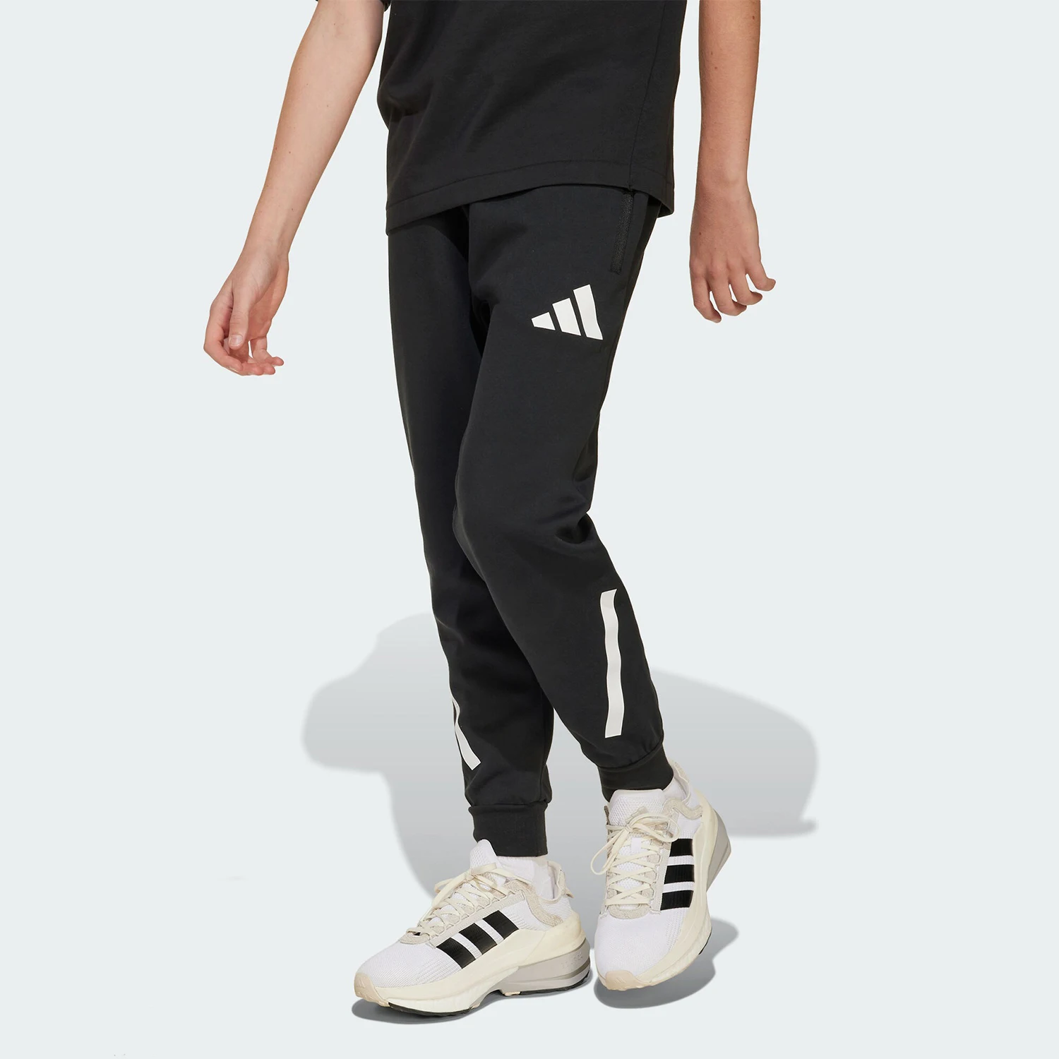 

Оригинальные новые спортивные повседневные брюки Adidas для больших детей с застежкой на штанинах JD0006