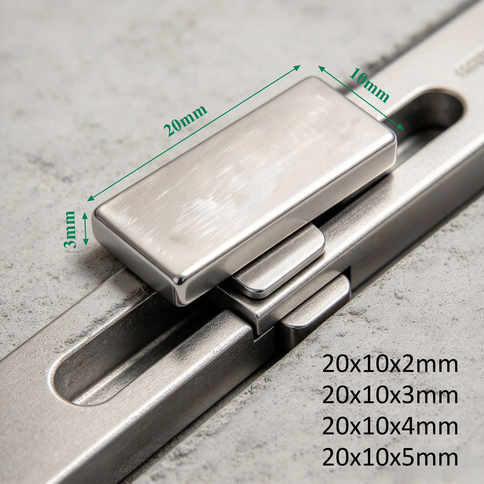 20x10x2mm  20x10x3mm 20x10x4mm 20x10x5mm N35 Neodymium Block Magnet Rare Earth NdFeB Strong Magnet for Hobby DIY